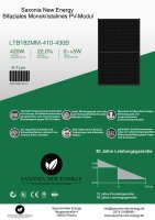 Saxonia New Energy 420 Watt Bifaziales Solar Modul...